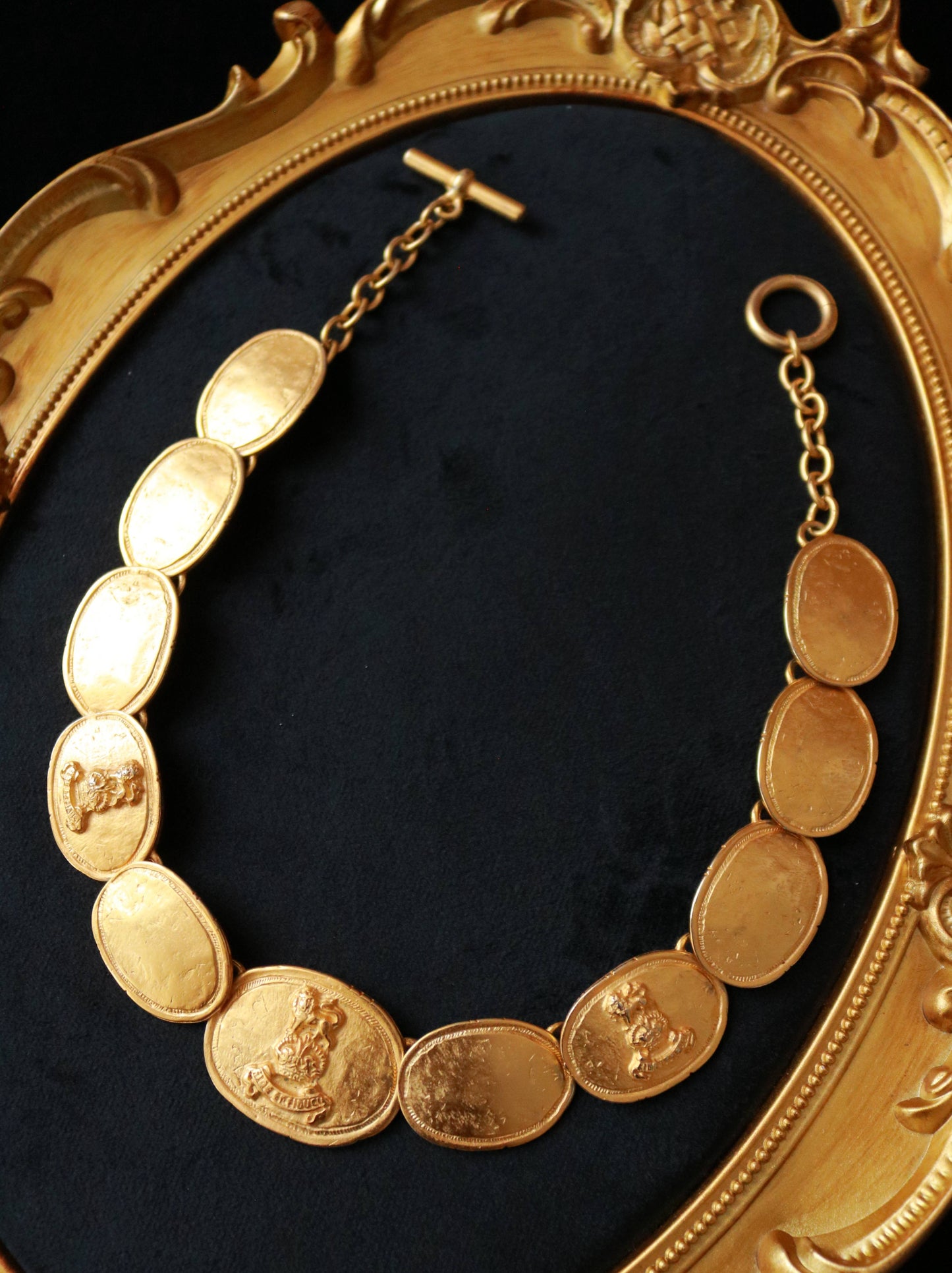 Vintage Laurès medallion necklace, France, 1980s.