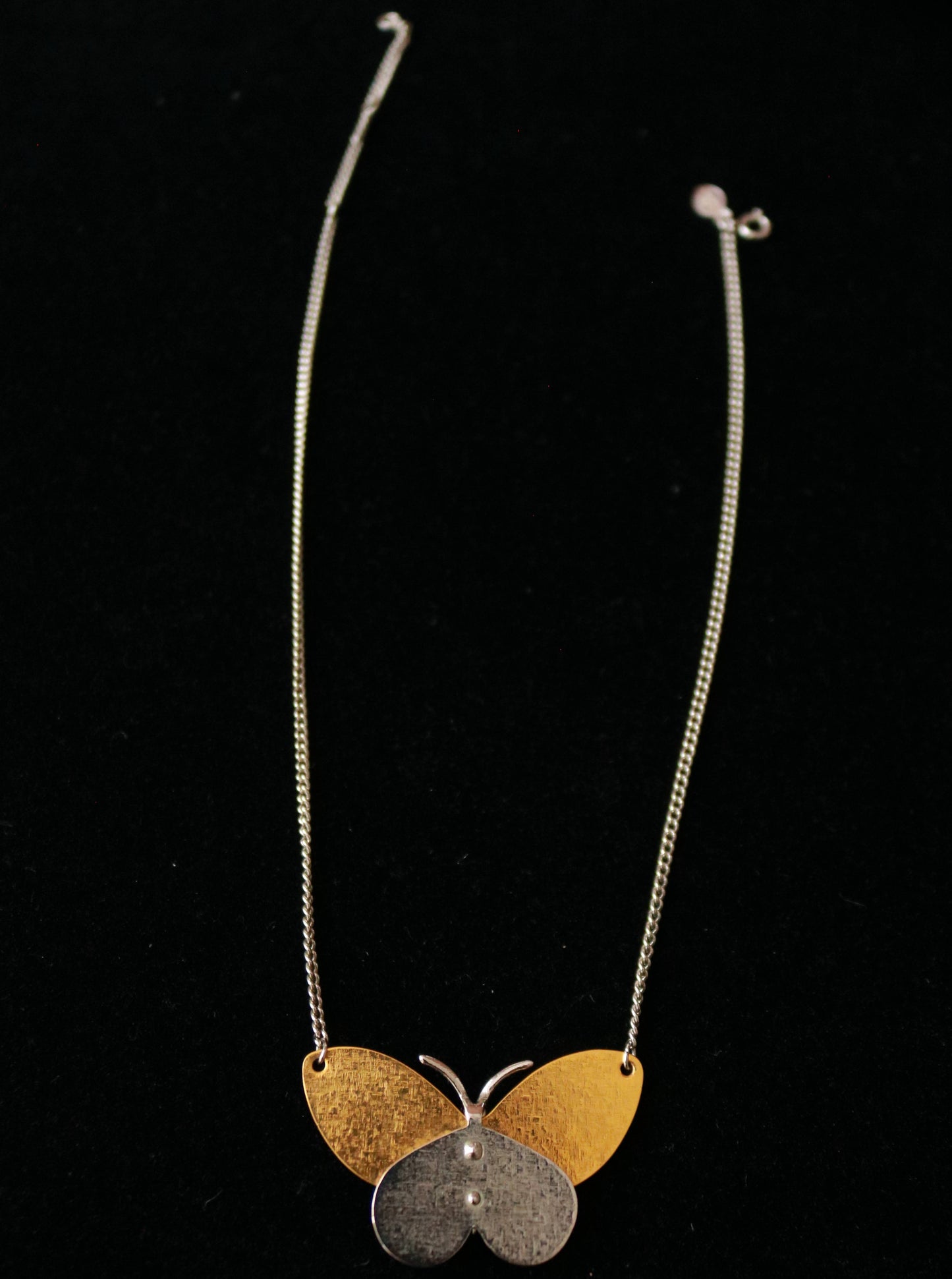 Vintage AVON Two-Tone Butterfly Pendant Necklace – Gold Plated – Made in Ireland